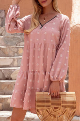 Robes à jupe fendue unie à col en V
